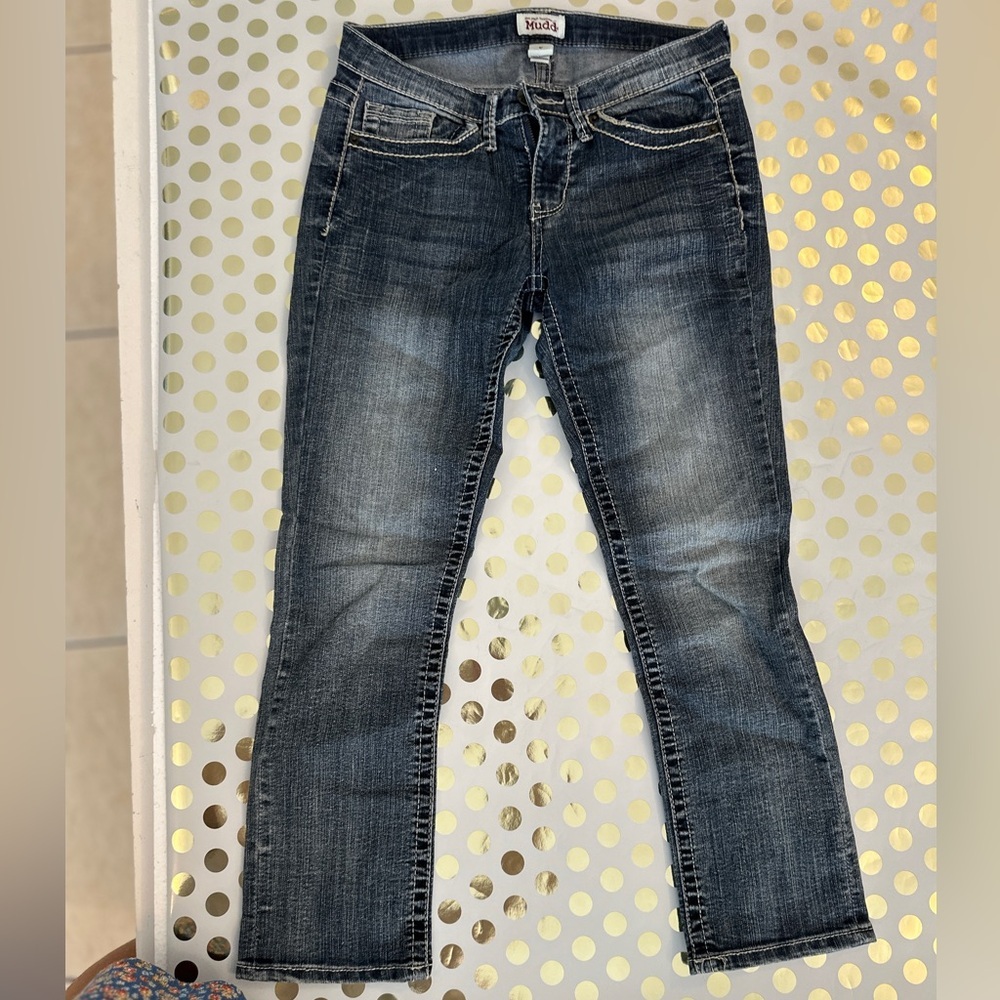 Mudd Blue Straight Leg Jeans with Vintage Wash